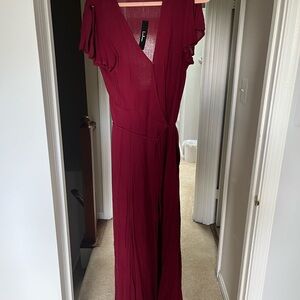 Lulu's Deep Red Wrap Dress